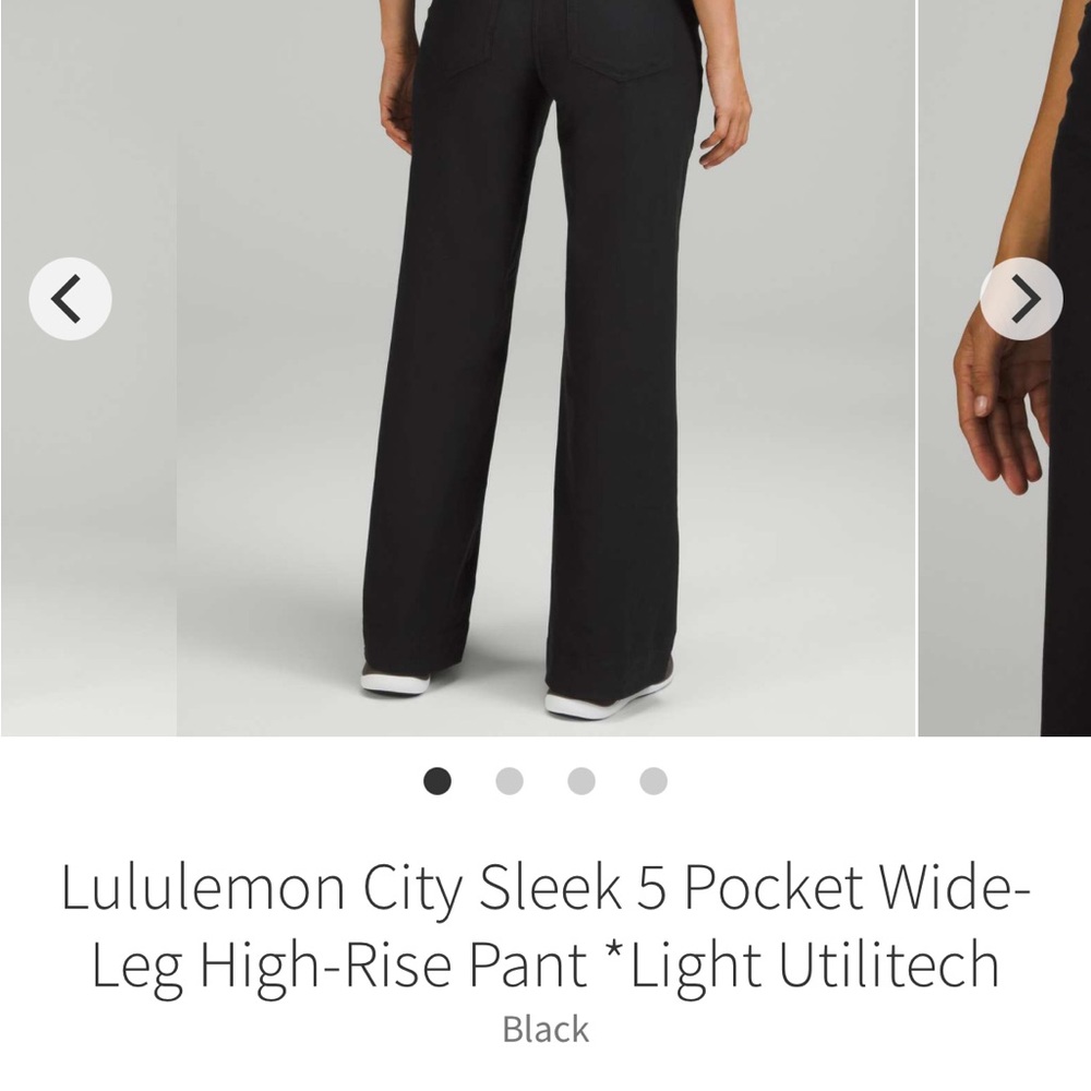 Lululemon City Sleek 5 Pocket Wide Leg High Rise Pants- Light Utilitech- 2 pair